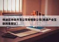 杨浦区块链开发公司有哪些公司[杨浦产业互联网集聚区]